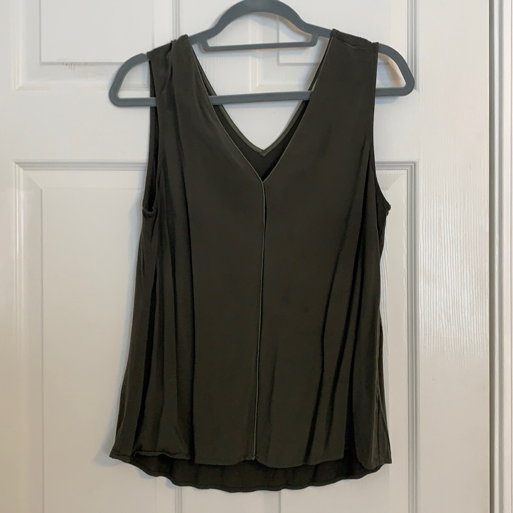 Sleeveless green blouse